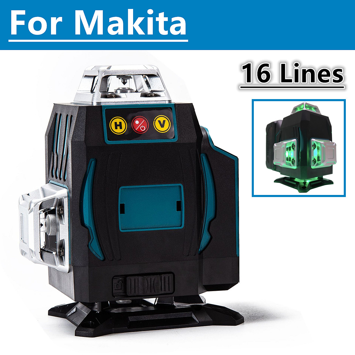 Laser Level 16 Lines 4D Green - For Makita 18V Battery 16 Lines