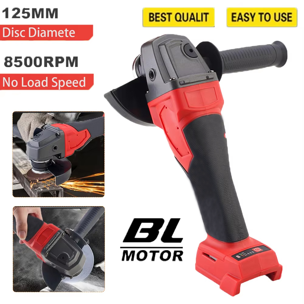 Brushless Angle Grinder Battery Powered - 125mm Electric Angle Grinder 3 Gear