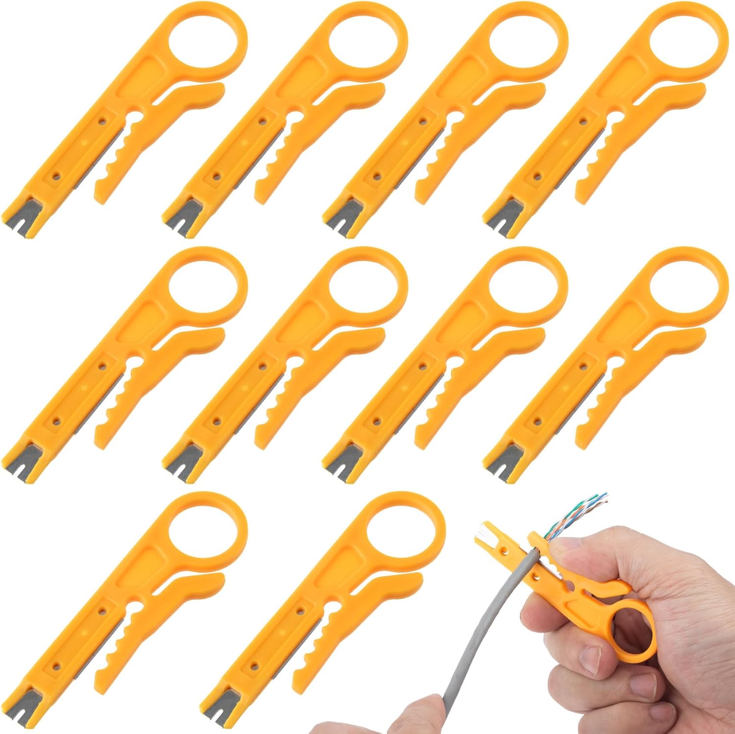 Automatic Wire Stripper Cutter - 10pcs Wire Stripper with Secure Finger