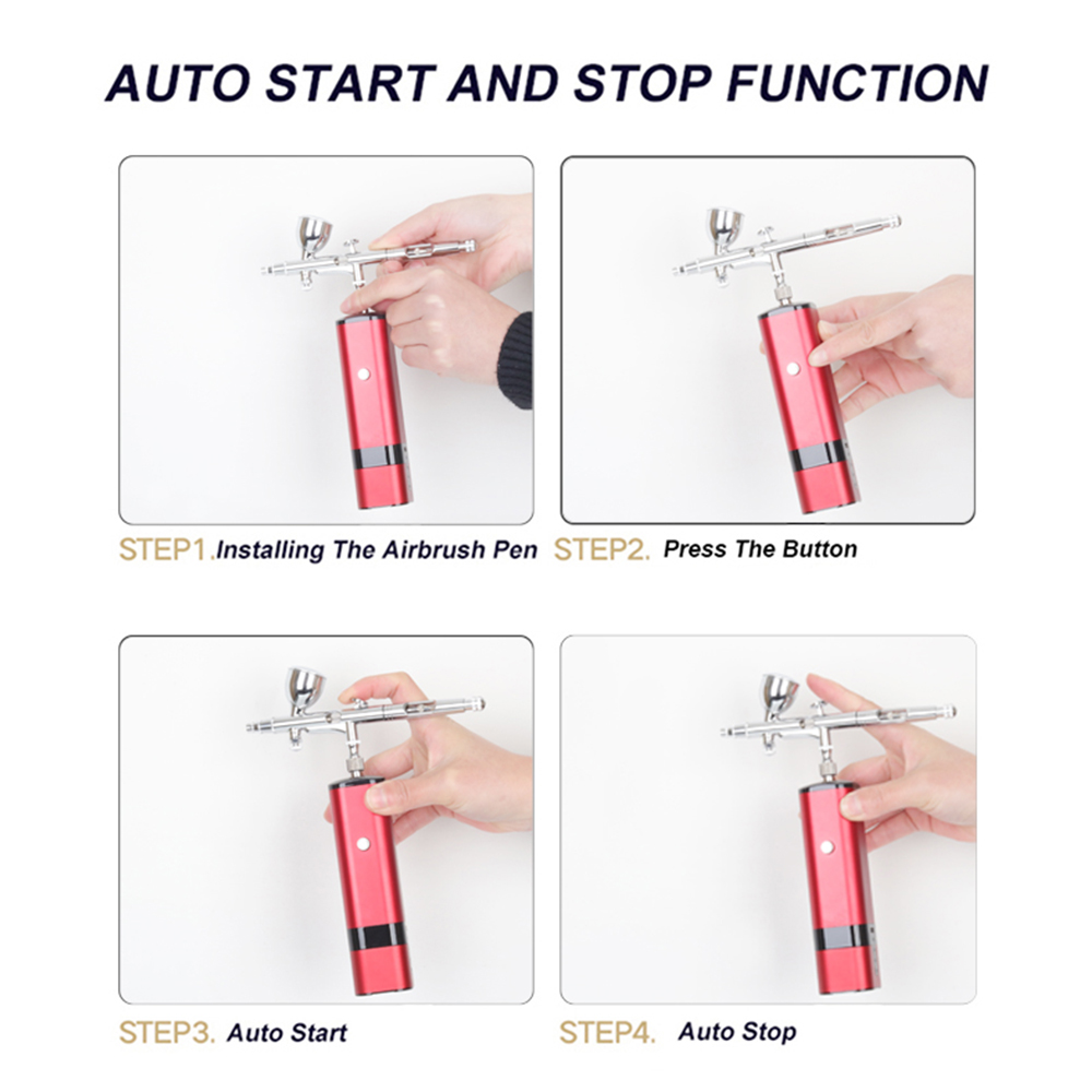 Airbrush Kit With Mini Compressor - Portable Automatic Air Brush Compressor Kit
