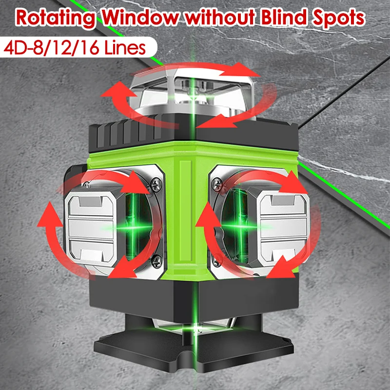 Laser Level 16 Lines 4D Green - 8/12/16 Lines Laser Level 4D Green