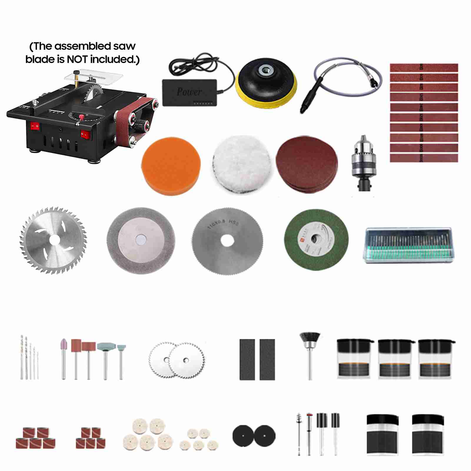 Mini Table Saw For Woodworking - 200W Mini Bench Saw and Belt