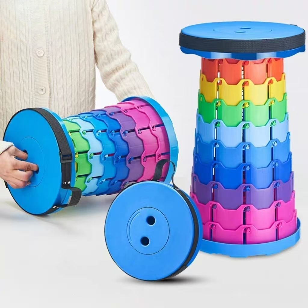 Garden Tools - Rainbow Telescopic Camping Stool Portable Thickened