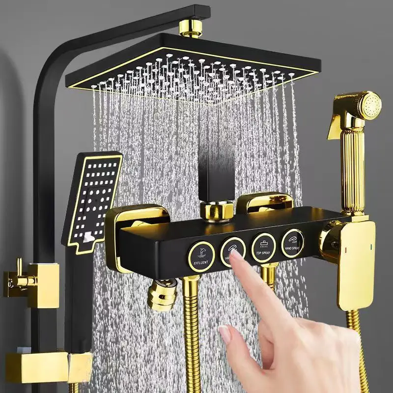 Plumbing - Black Gold Stainless Steel Shower System