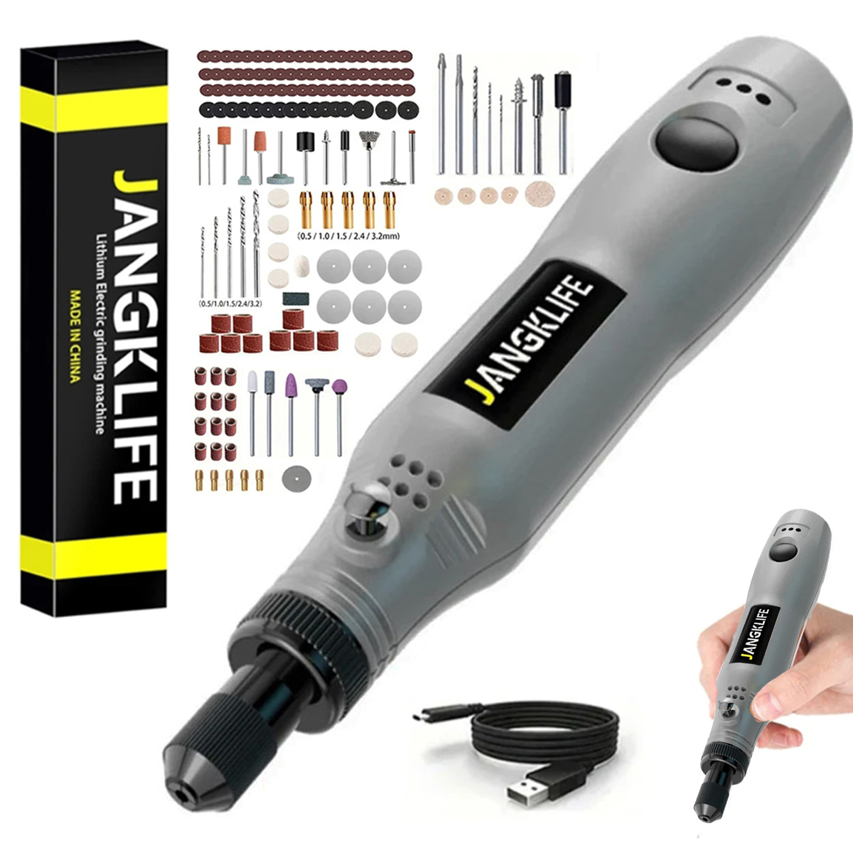 Cordless Rotary Tool Kit Accessories - JANGKLIFE USB Cordless Rotary Tool Kit