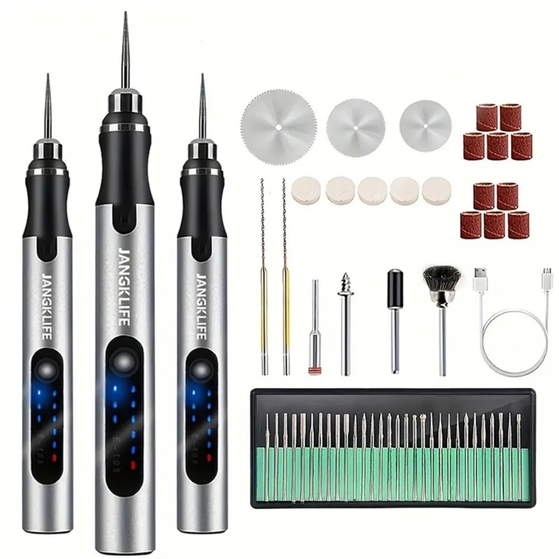 Cordless Rotary Tool Kit Accessories - Electric Engraving Pen USB Cordless Rotary