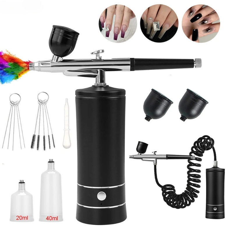 Airbrush Kit With Mini Compressor - Airbrush Nail Art Painting Kit with