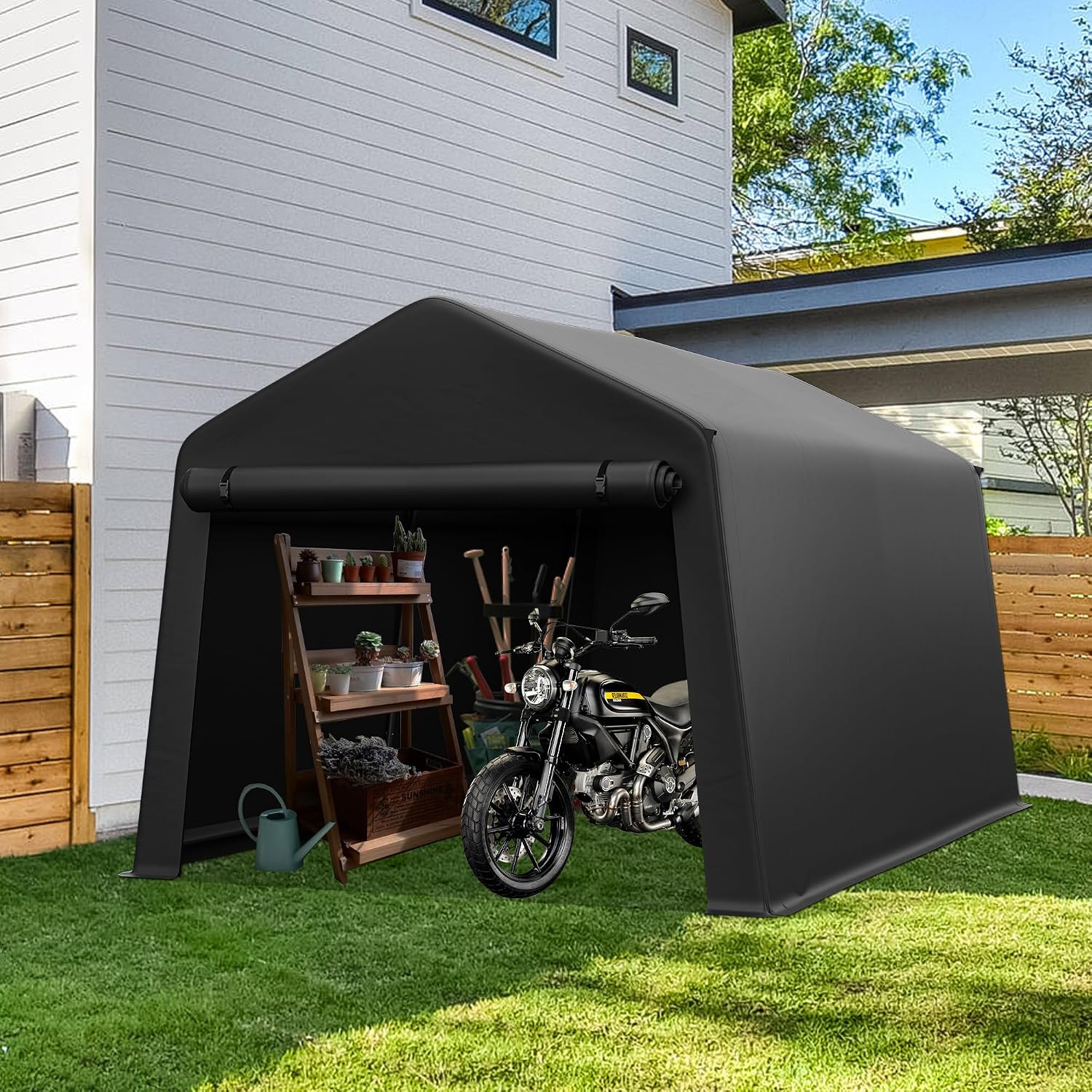 Garden Tools - Portable Outdoor Storage Shed 8x14FT Waterproof