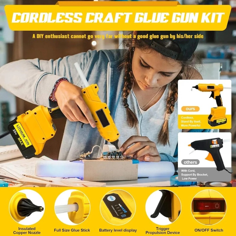 Original Cordless Electric Han - Hot Melt Glue Gun Cordless ulasan dan harga