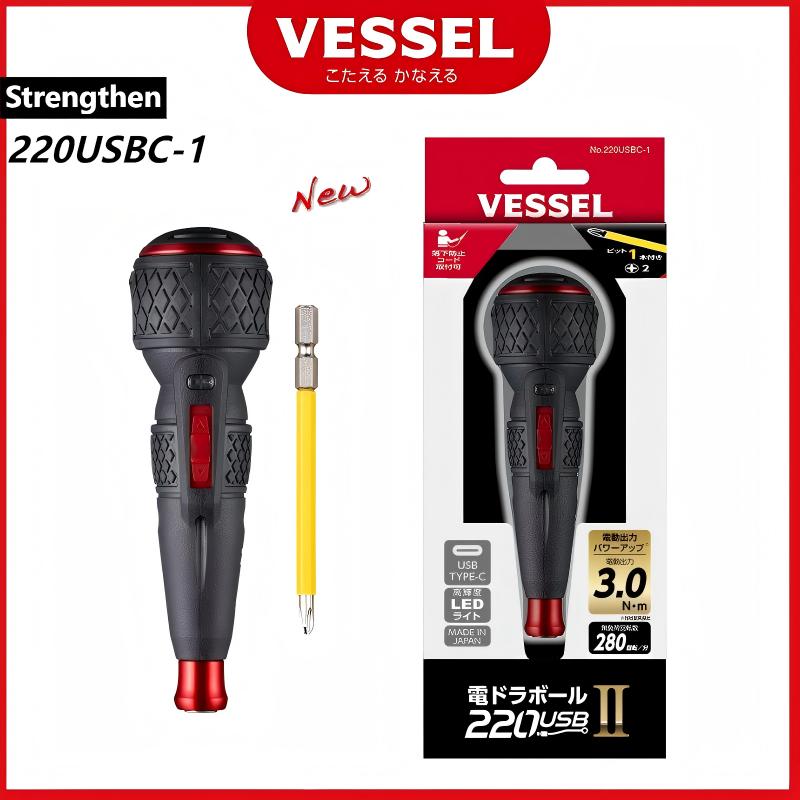 New VESSEL 220USBC-1 JIS Elect - Electric Screwdriver Rechargeable Usb ulasan dan harga