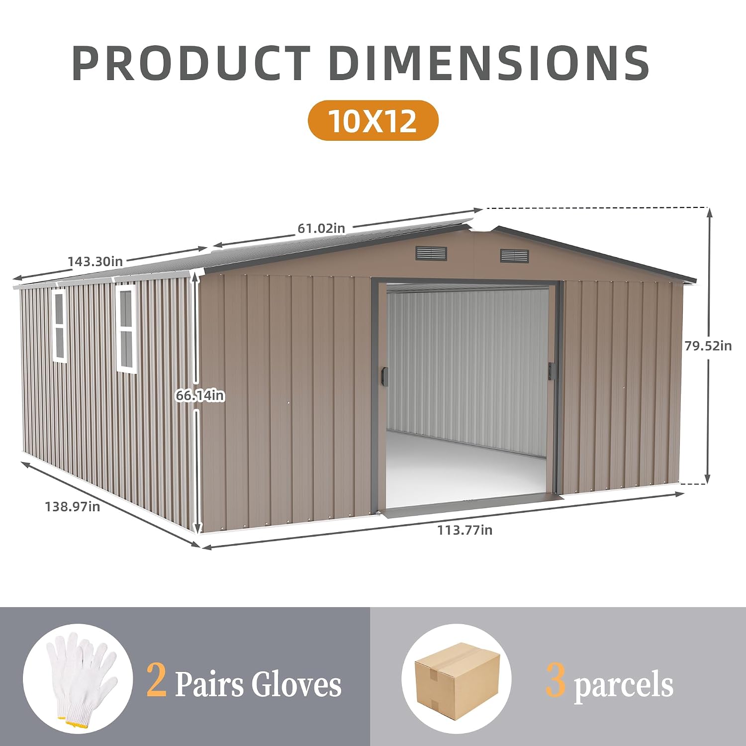 10x12 FT Outdoor Storage Shed, - Garden Tools ulasan dan harga