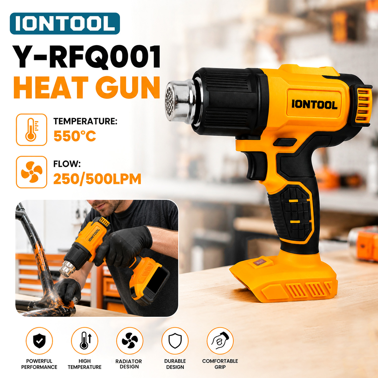 IONTOOL Yellow Cordless Heat G - Cordless Heat Gun For Shrink Tubing ulasan dan harga