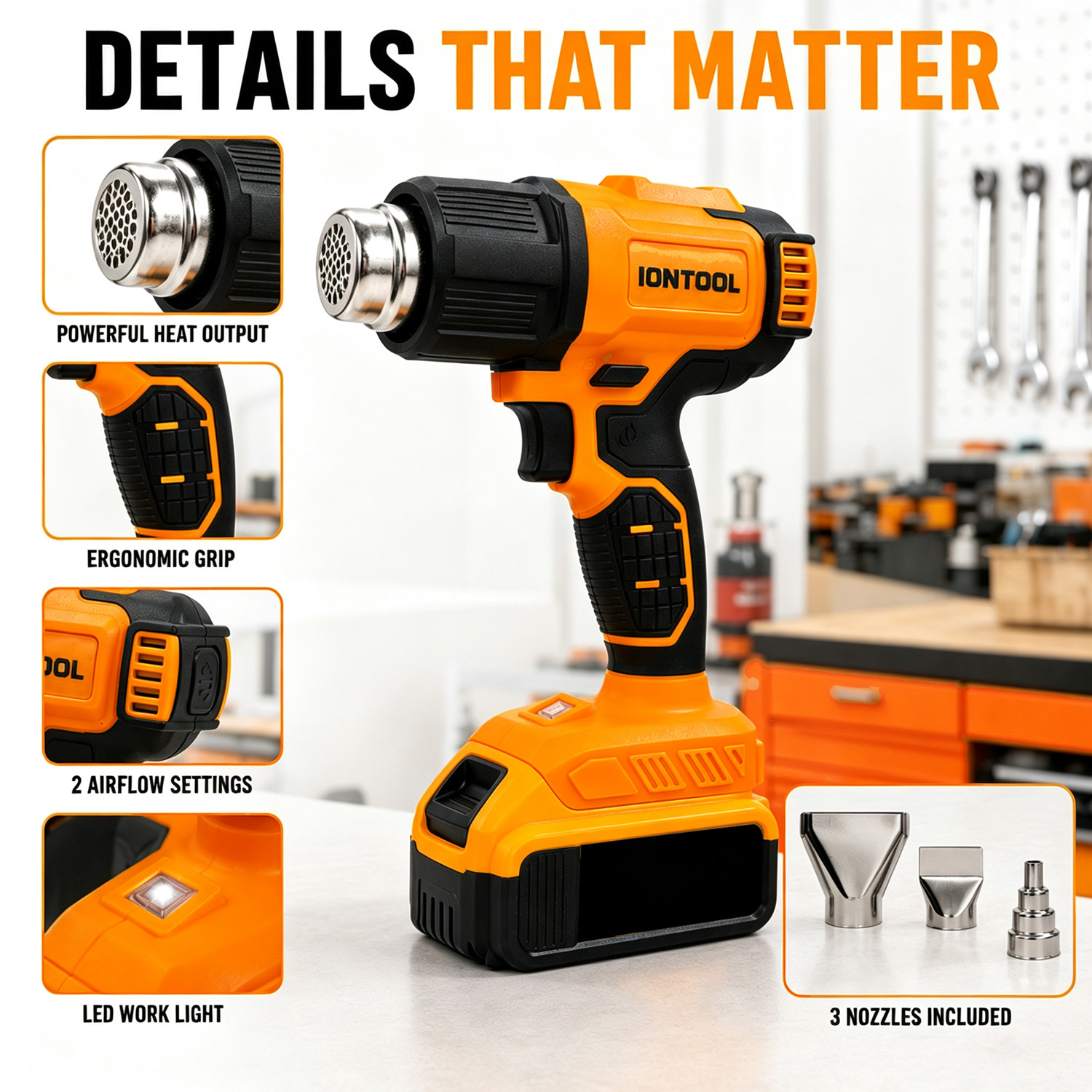 IONTOOL Yellow Cordless Heat G - Cordless Heat Gun For Shrink Tubing ulasan dan harga