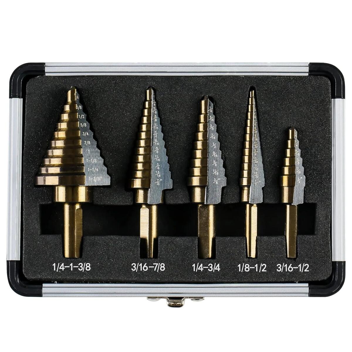 5pcs  Cobalt Step Drill Bit Se - Hardware ulasan dan harga