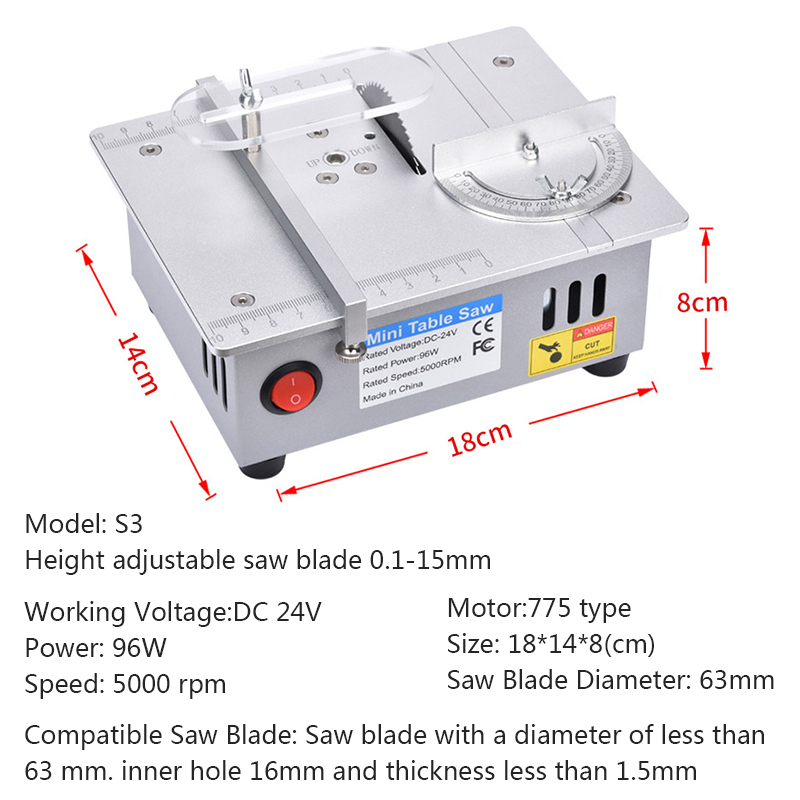 Mini Table Saw 96W 5000RPM Woo - Mini Table Saw For Woodworking ulasan dan harga