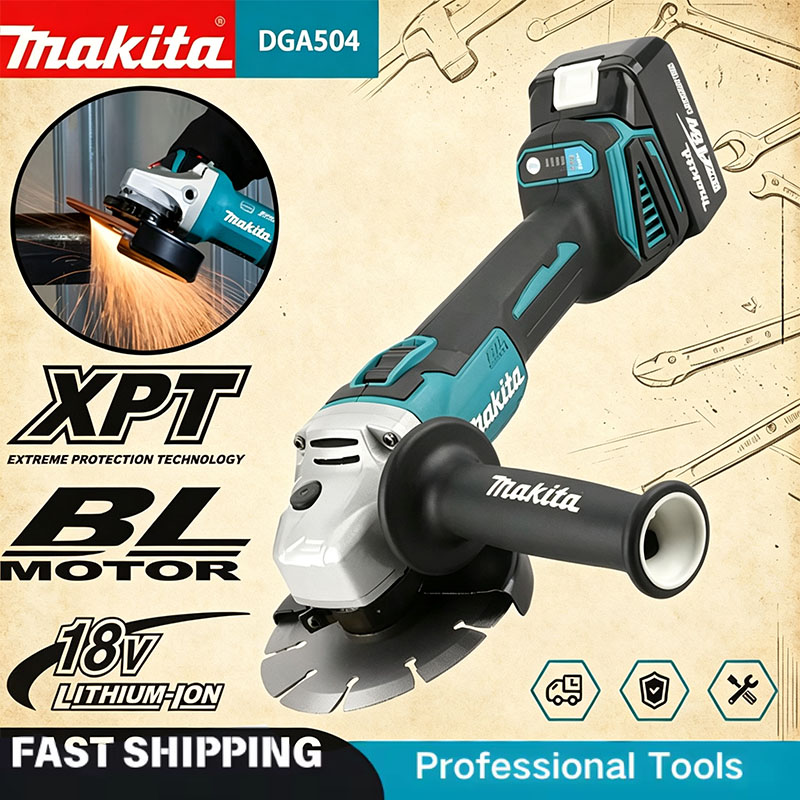 Makita DGA504 18V 6.0Ah 125mm  - Brushless Angle Grinder Battery Powered ulasan dan harga
