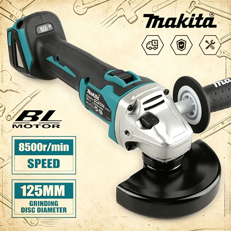Makita DGA504 18V 6.0Ah 125mm  - Brushless Angle Grinder Battery Powered ulasan dan harga