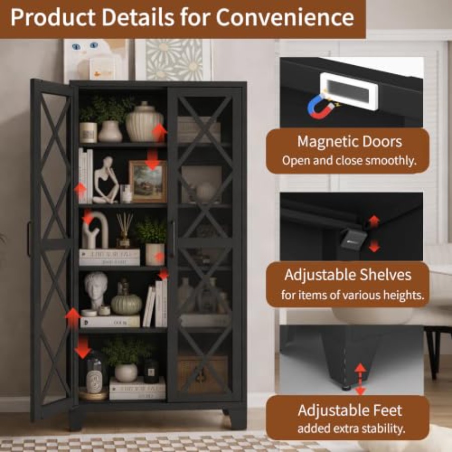 71 H Glass Display Cabinet for - Hardware ulasan dan harga