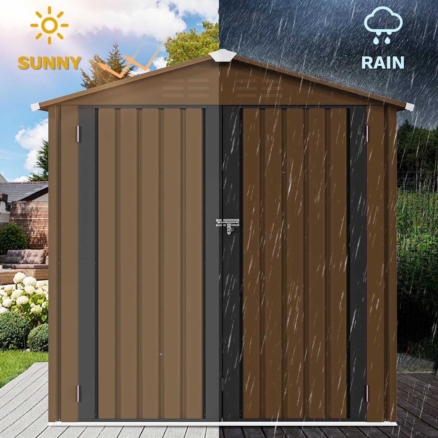 6x4ft Metal Outdoor Storage Sh - Garden Tools ulasan dan harga