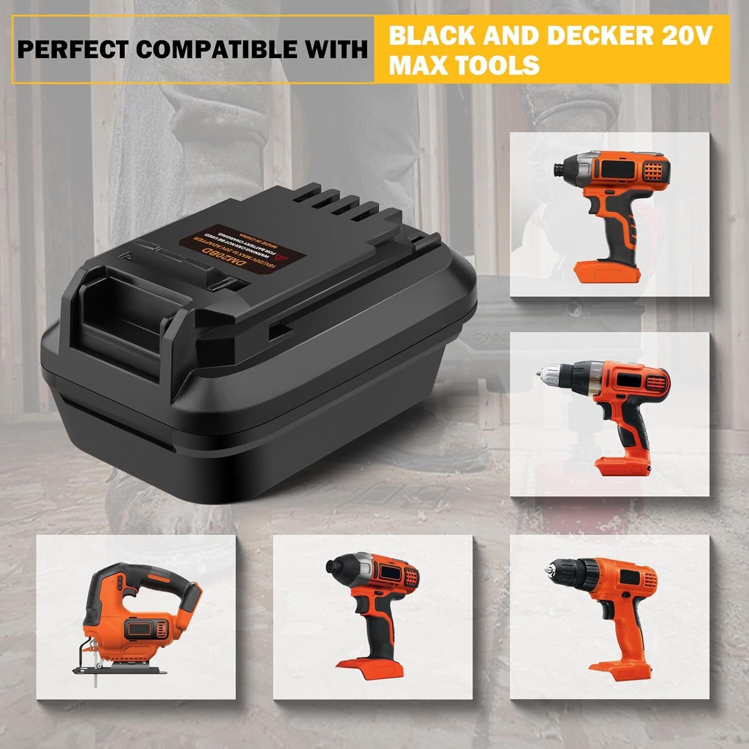 DM20BD Battery Adapter for DeW - Brushless Cordless Electric Drill 18V ulasan dan harga