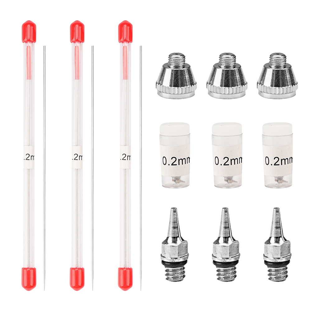 1/3pcs set 0.2/0.3/0.5mm Airbr - Airbrush Kit With Mini Compressor ulasan dan harga