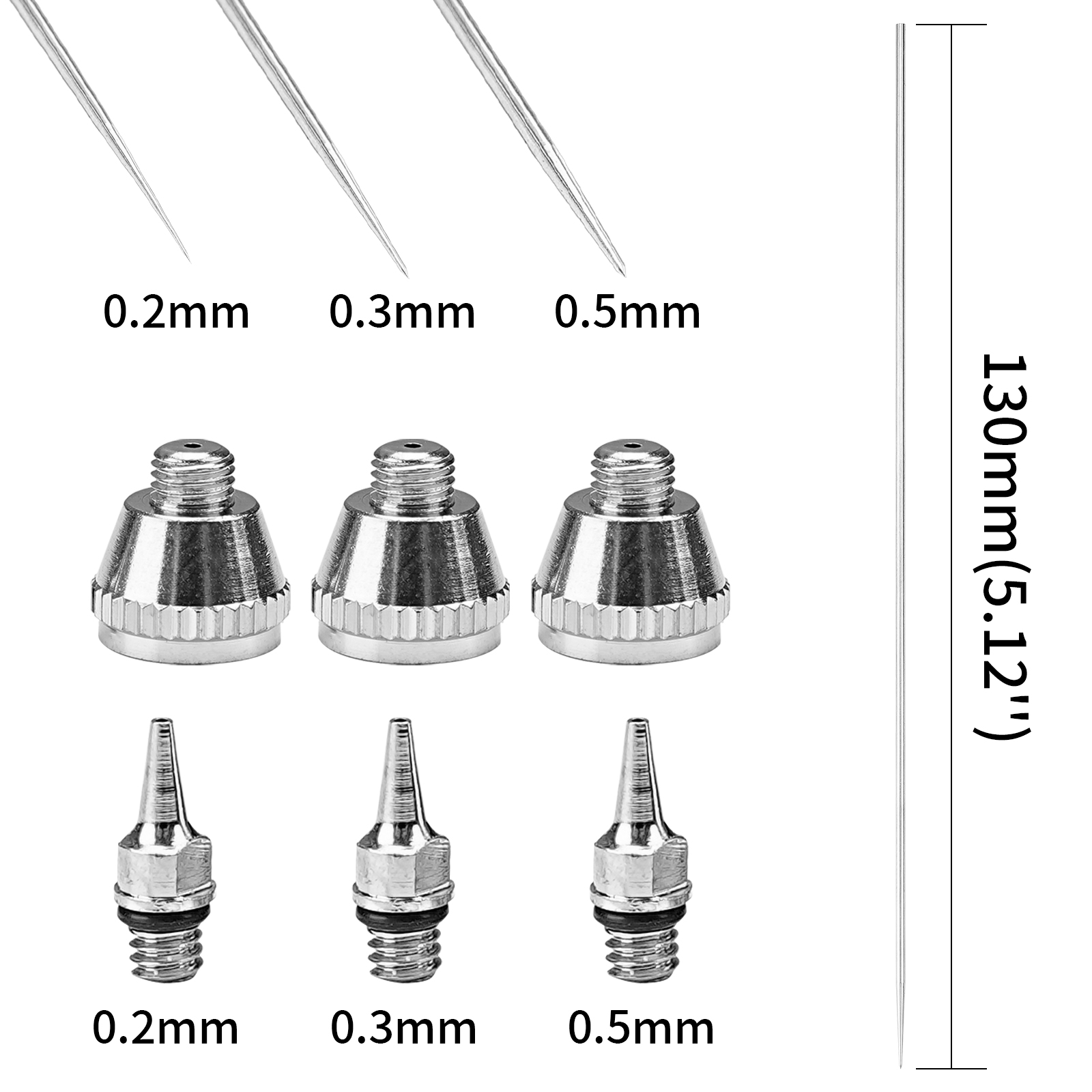 1/3pcs set 0.2/0.3/0.5mm Airbr - Airbrush Kit With Mini Compressor ulasan dan harga