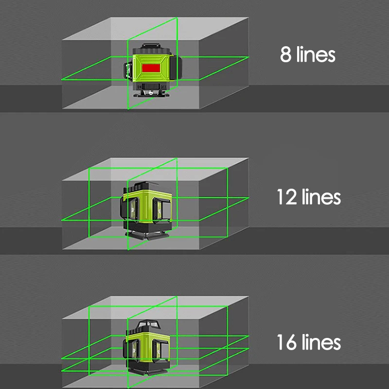 8/12/16 Lines Laser Level 4D G - Laser Level 16 Lines 4D Green ulasan dan harga