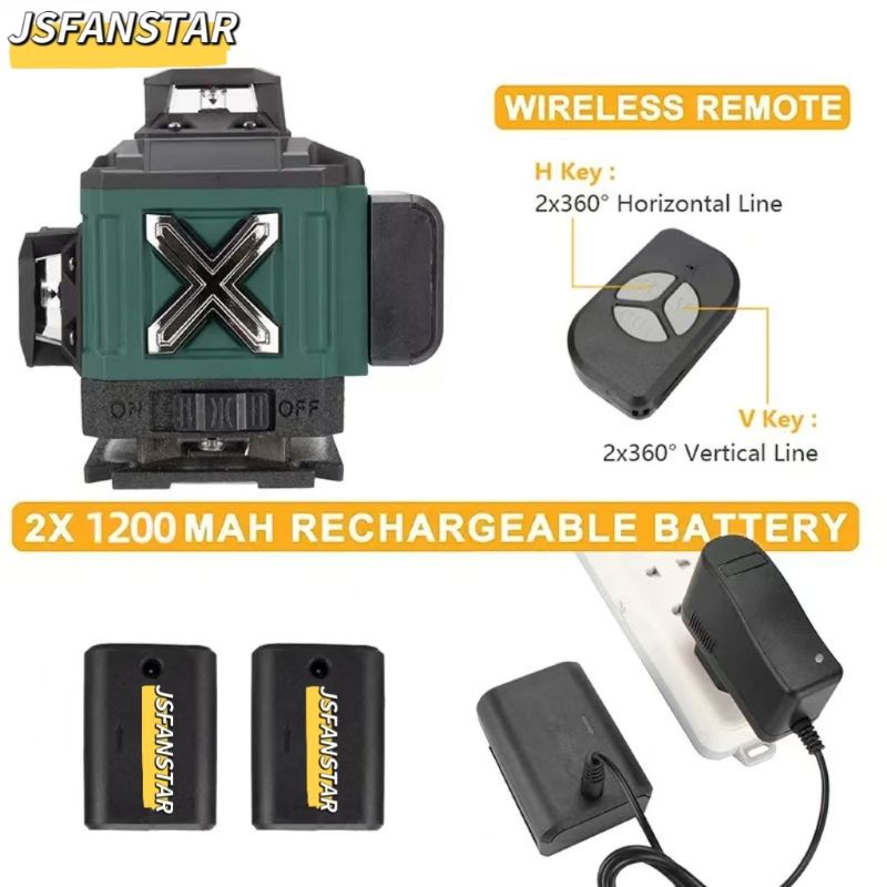 ATV4in1 Battery Powerd Adjusta - Laser Level 16 Lines 4D Green ulasan dan harga