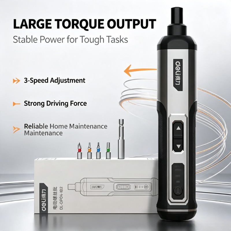 Deli 4V 3‑Speed Cordless Elect - Electric Screwdriver Rechargeable Usb ulasan dan harga