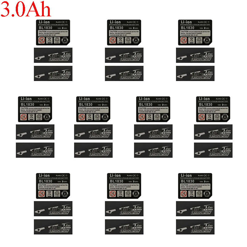 10 Sets BL1830 Tag Li-Ion Batt - Brushless Cordless Electric Drill 18V ulasan dan harga