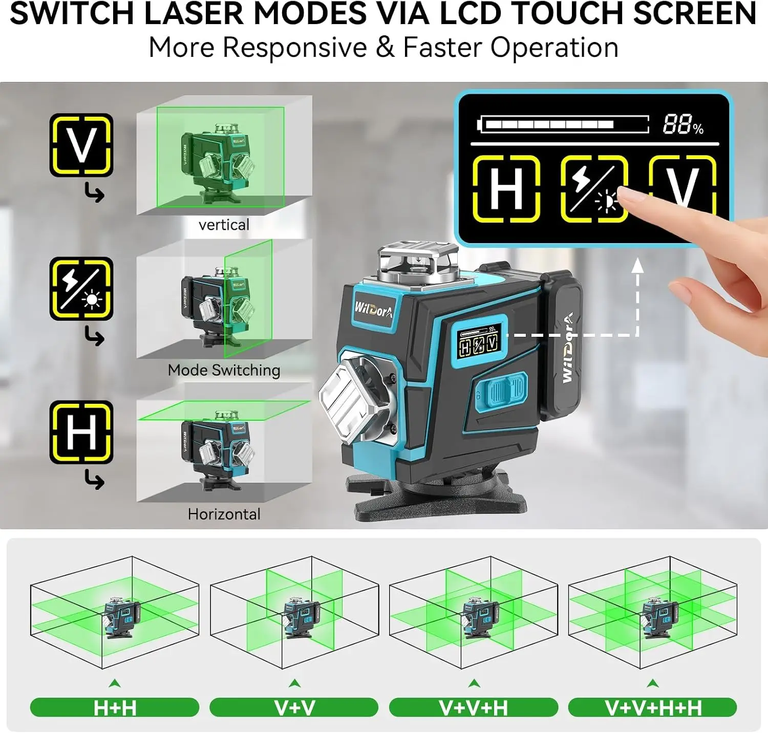 Laser Level with Tripod, 4x360 - Laser Level 16 Lines 4D Green ulasan dan harga