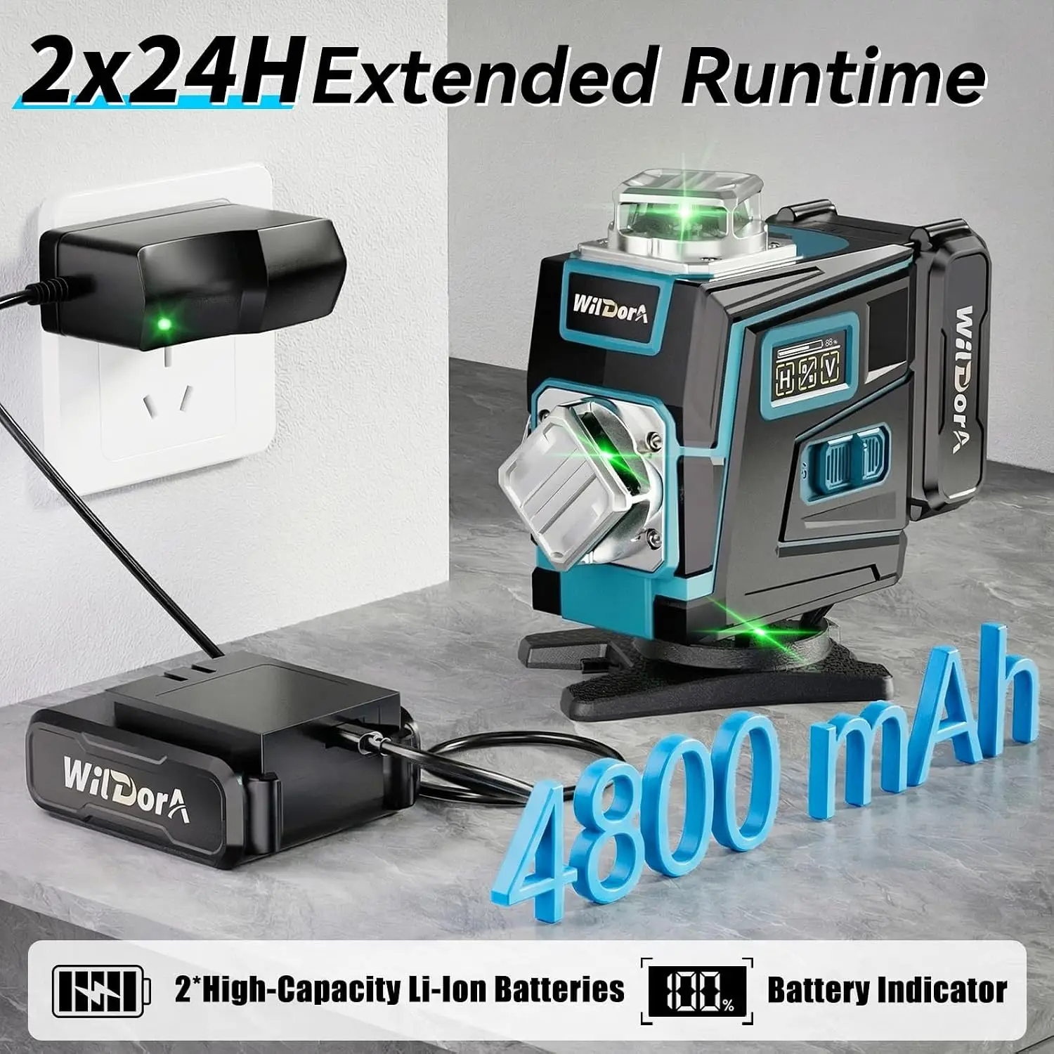 Laser Level with Tripod, 4x360 - Laser Level 16 Lines 4D Green ulasan dan harga