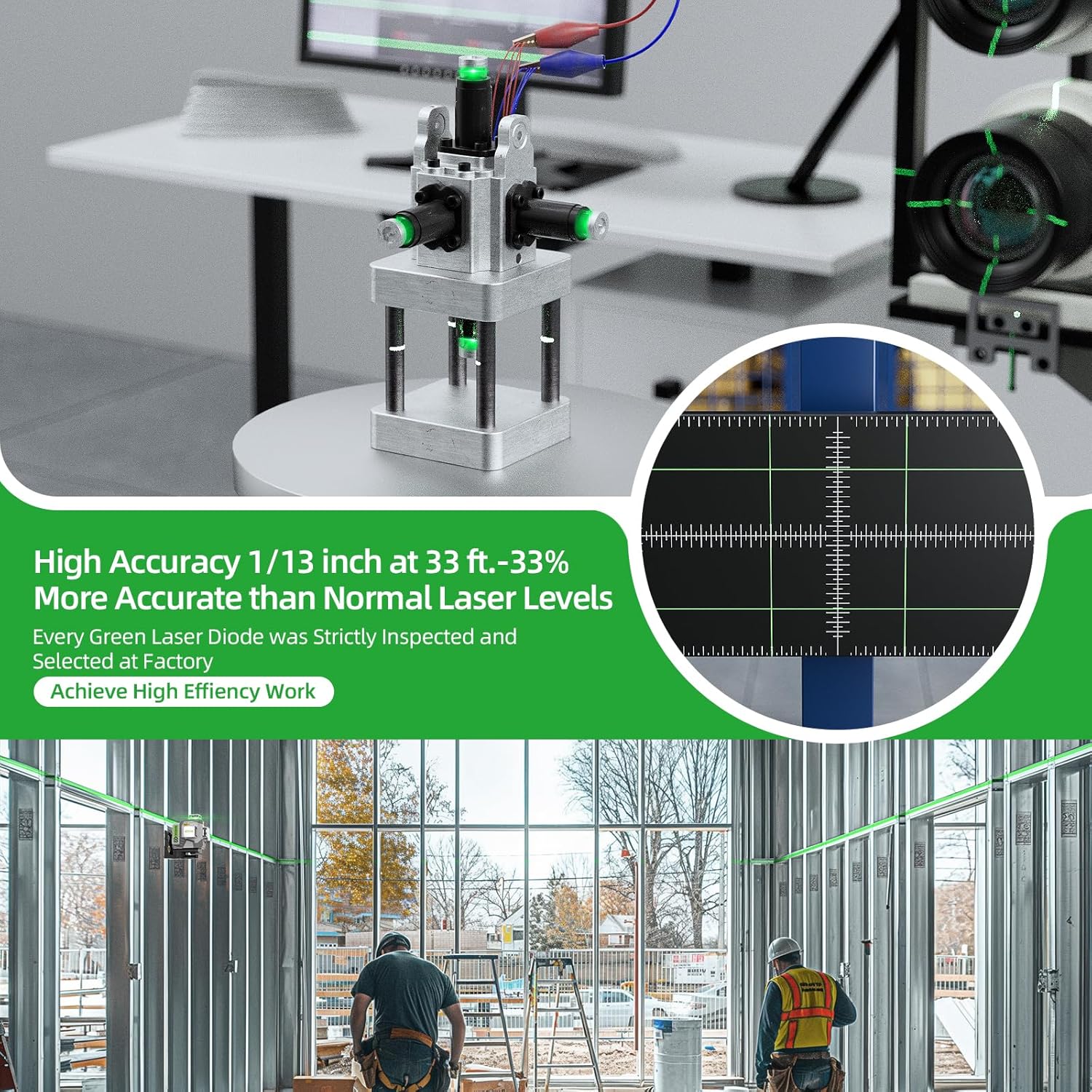 Huepar 4D Cross Line Laser Lev - Laser Level 16 Lines 4D Green ulasan dan harga