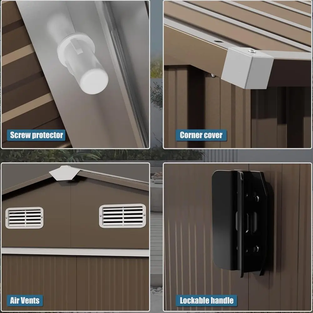 10T x 8T Outdoor Metal Storage - Garden Tools ulasan dan harga