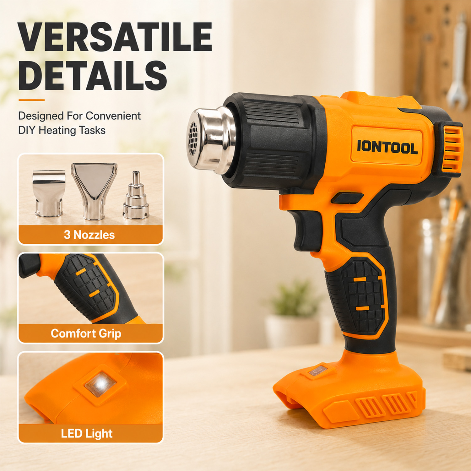 IONTOOL 250/500LPM 550℃ Cordle - Cordless Heat Gun For Shrink Tubing ulasan dan harga