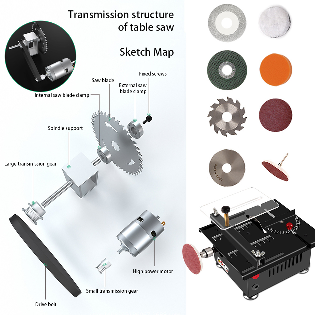 Precision Measuring Electric T - Mini Table Saw For Woodworking ulasan dan harga