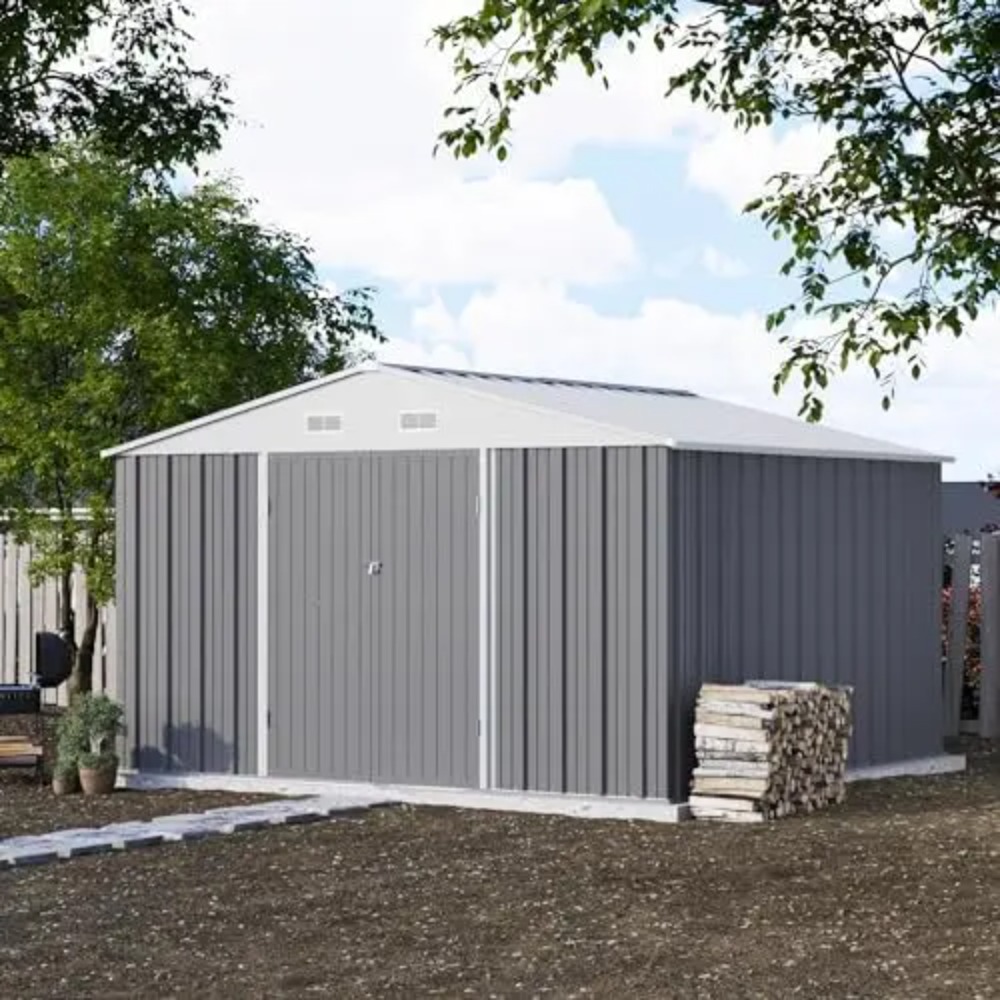 10x10 FT Metal Storage Shed, B - Garden Tools ulasan dan harga