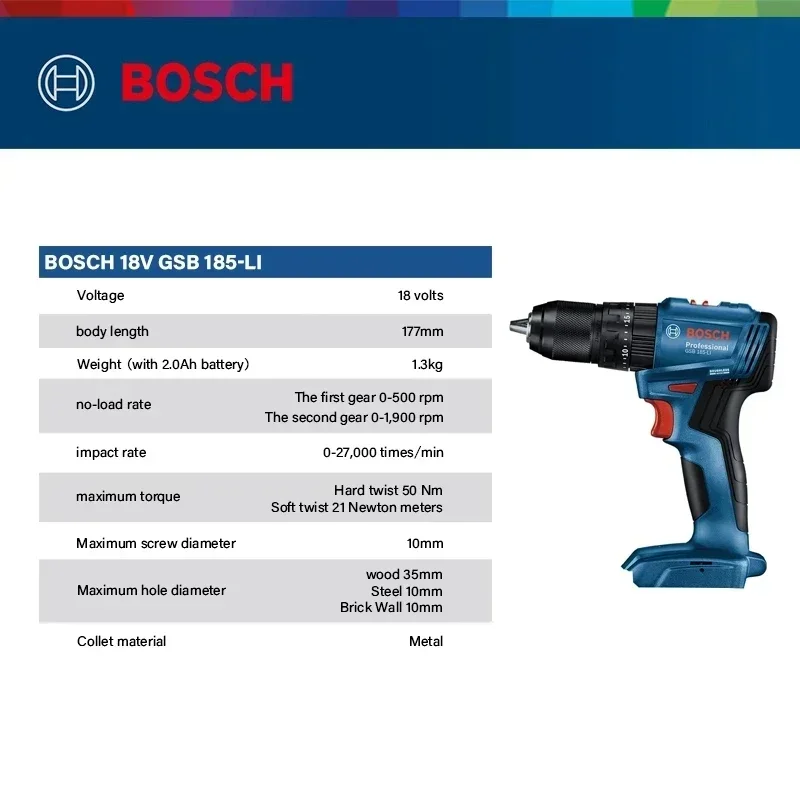 Bosch GSB 185-LI 18V Brushless - Brushless Cordless Electric Drill 18V ulasan dan harga