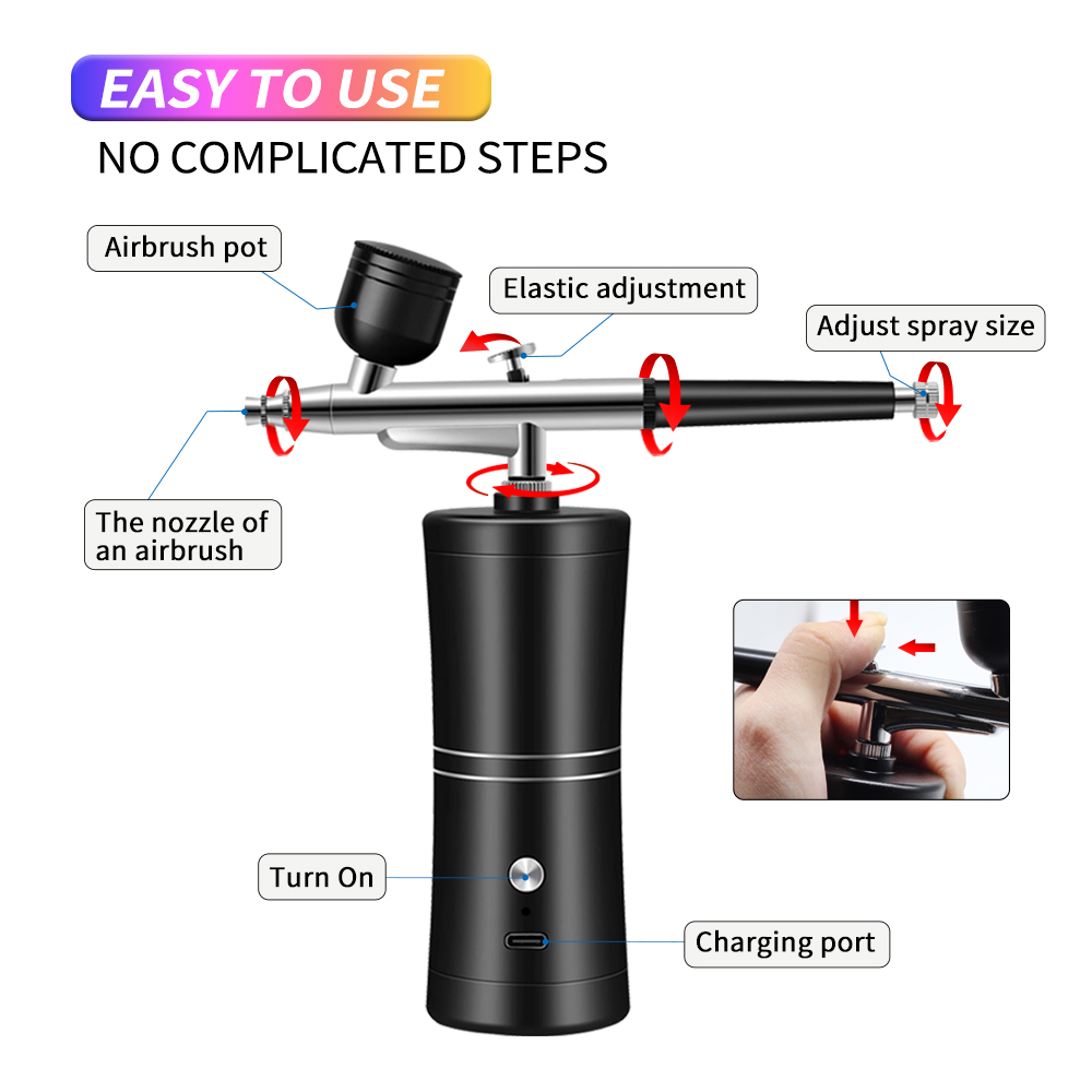 Portable Rechargeable Wireless - Airbrush Kit With Mini Compressor ulasan dan harga