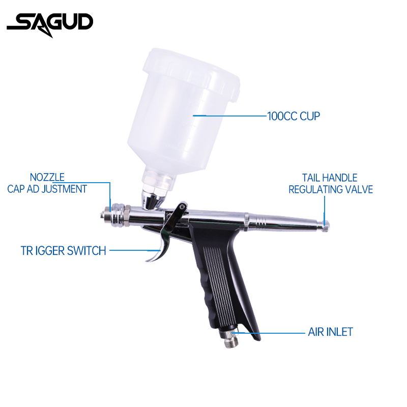Gravity-Feed Airbrush Dual-Act - Airbrush Kit With Mini Compressor ulasan dan harga
