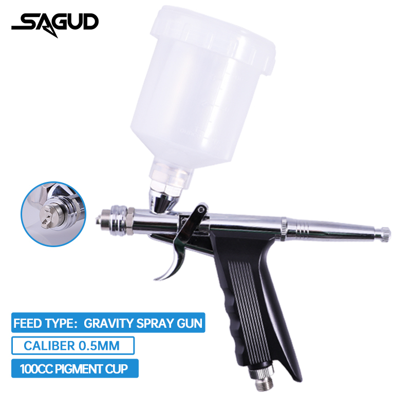 Gravity-Feed Airbrush Dual-Act - Airbrush Kit With Mini Compressor ulasan dan harga