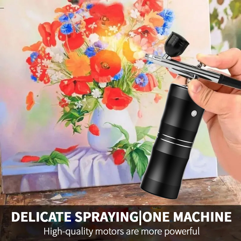 Oxygen Spray Mini Air Compress - Airbrush Kit With Mini Compressor ulasan dan harga